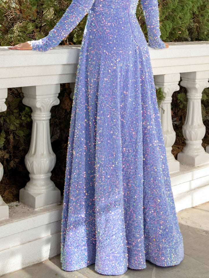 A-Line/Princess Spaghetti Straps Plunge V-Neck Floor-Length Pleated Evening Dresses with  Detachable Sleeves