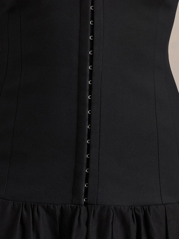 A-Line/Princess V-Neck Satin Wedding Guest Dresses Long Sleeves Knee-Length