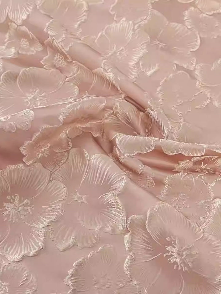 A-Line/Princess V-Neck Jacquard Mother of the Bride Dresses Short Sleeves Floral Ankle-Length