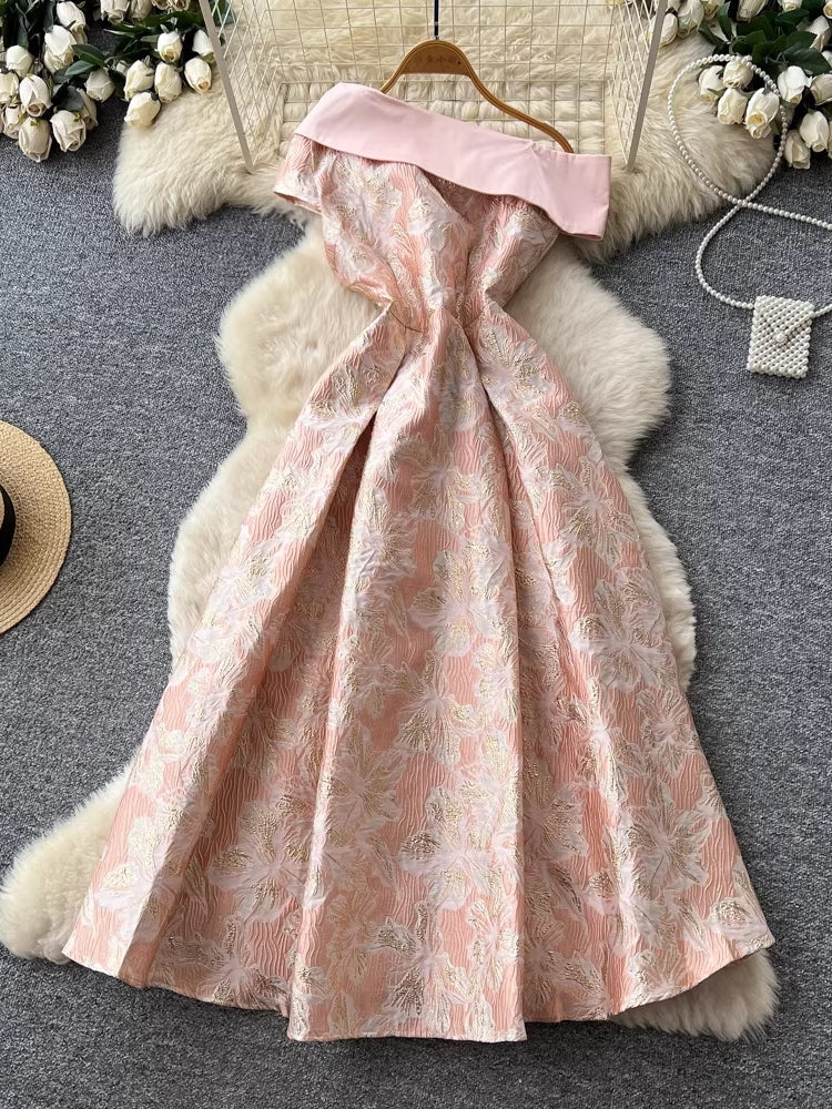 A-Line/Princess One-Shoulder Wedding Guest Dresses Ankle-Length Sleeveless Floral