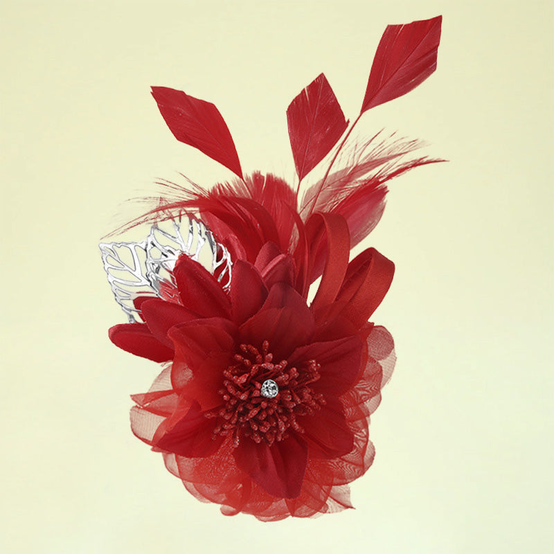 Feather Hair Combs with Feathers /  Wedding / Special Occasion / Horse Race Headpiece