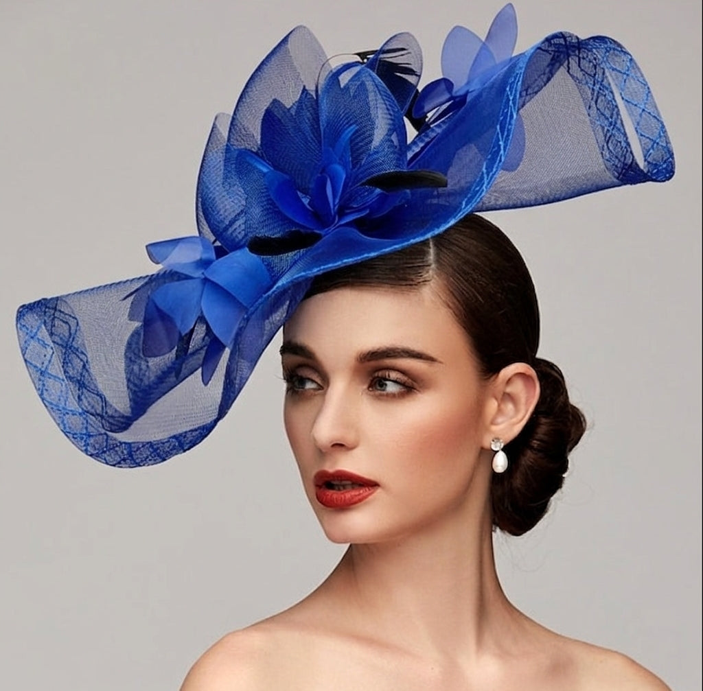Flowers Feather Net Kentucky Derby Hat Fascinators Headpiece with Feather