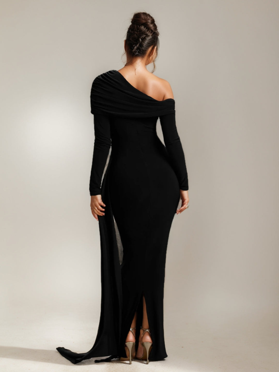 Trumpet/Mermaid One-Shoulder Long Sleeves Wedding Guest Dresses Asymmetrical