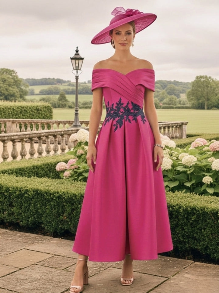 A-Line/Princess Off-the-Shoulder Sleeveless Mother of the Bride Dresses with Embroidery