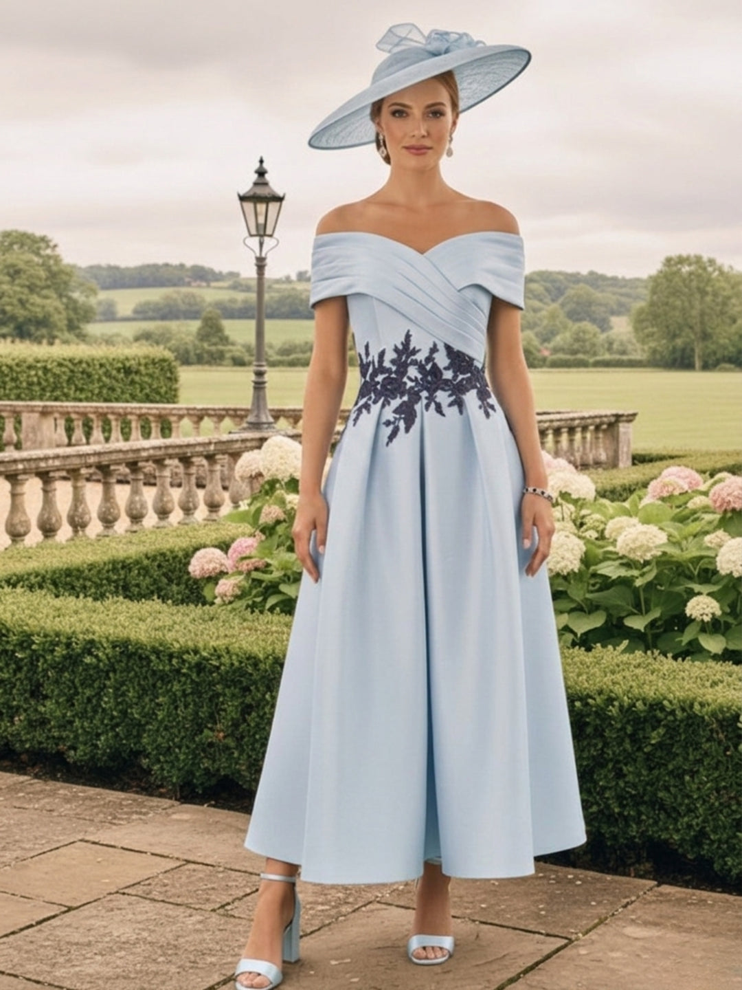 A-Line/Princess Off-the-Shoulder Sleeveless Mother of the Bride Dresses with Embroidery