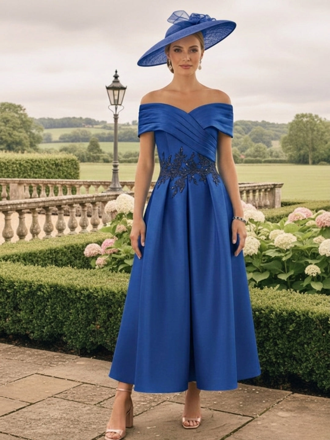 A-Line/Princess Off-the-Shoulder Sleeveless Mother of the Bride Dresses with Embroidery