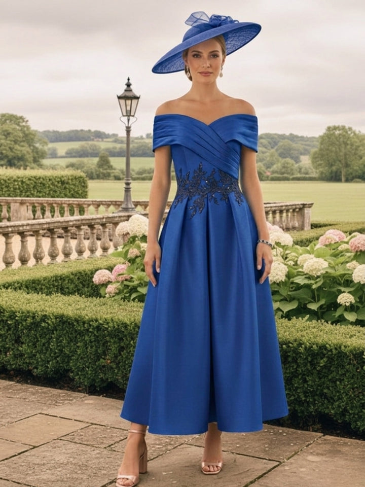 A-Line/Princess Off-the-Shoulder Sleeveless Mother of the Bride Dresses with Embroidery