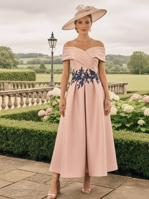 A-Line/Princess Off-the-Shoulder Sleeveless Mother of the Bride Dresses with Embroidery