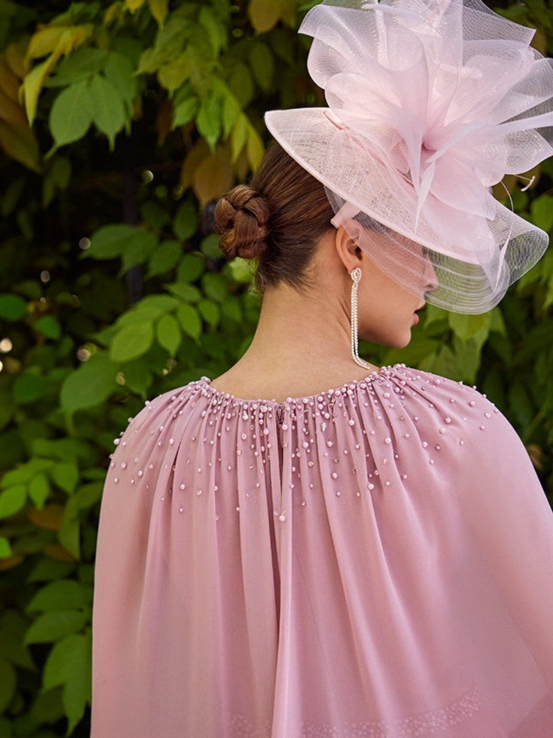 A-Line/Princess Tea-Length V-Neck Chiffon Mother of the Bride Dresses with long shawl