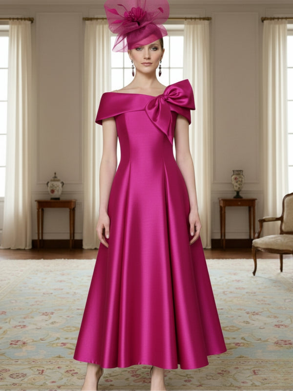 A-Line/Princess Short Sleeves Mother of the Bride Dresses with Bowknot