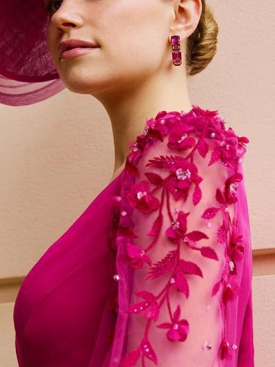 A-Line/Princess V-Neck Chiffon Mother of the Bride Dresses with 3D Flower