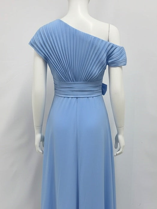 A-Line/Princess Off-the-Shoulder Asymmetrical Ankle-Length Mother of the Bride Dresses With Pleats