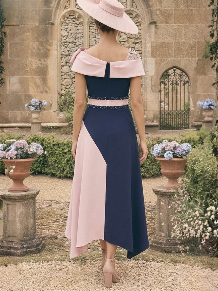 A-Line/Princess Ankle-Length Asymmetrical Mother of the Bride Dresses With 3D Flowers