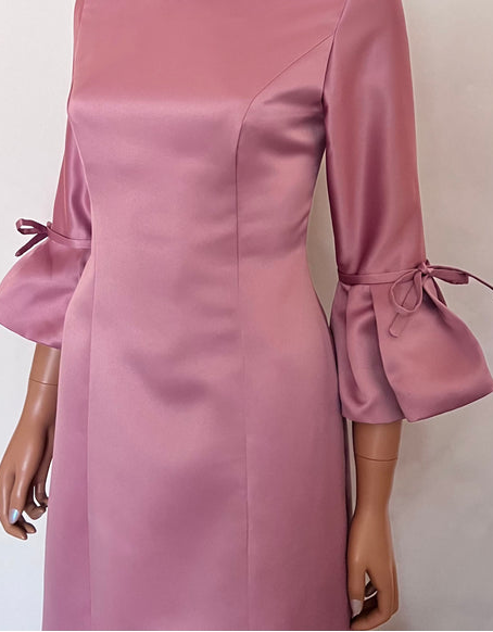 A-Line/Princess Round Neck Tea-Length Mother of the Bride Dresses 3/4 Sleeves
