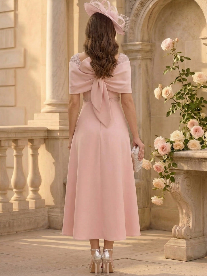 A-Line/Princess Off-the-shoulder Stretch Satin Mother of the Bride Dresses Ankle-Length Sleeveless Beading