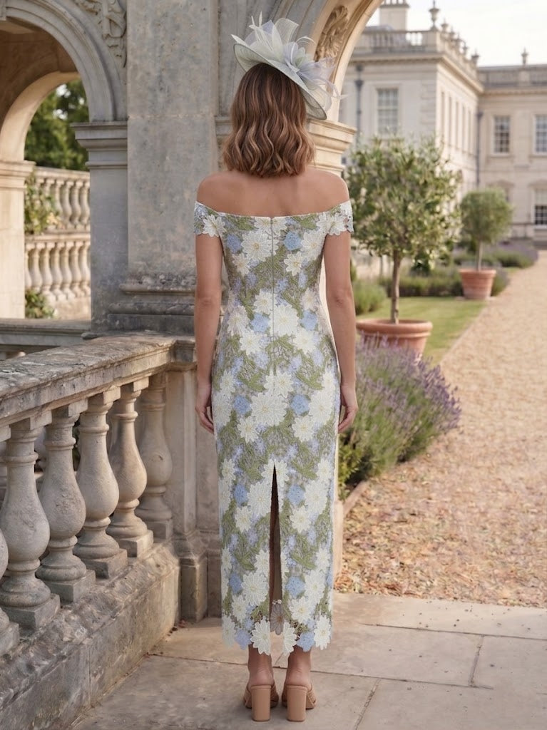 Sheath/Column Off-the-Shoulder Lace Mother of the Bride Dresses Sleeveless Floral Ankle-Length