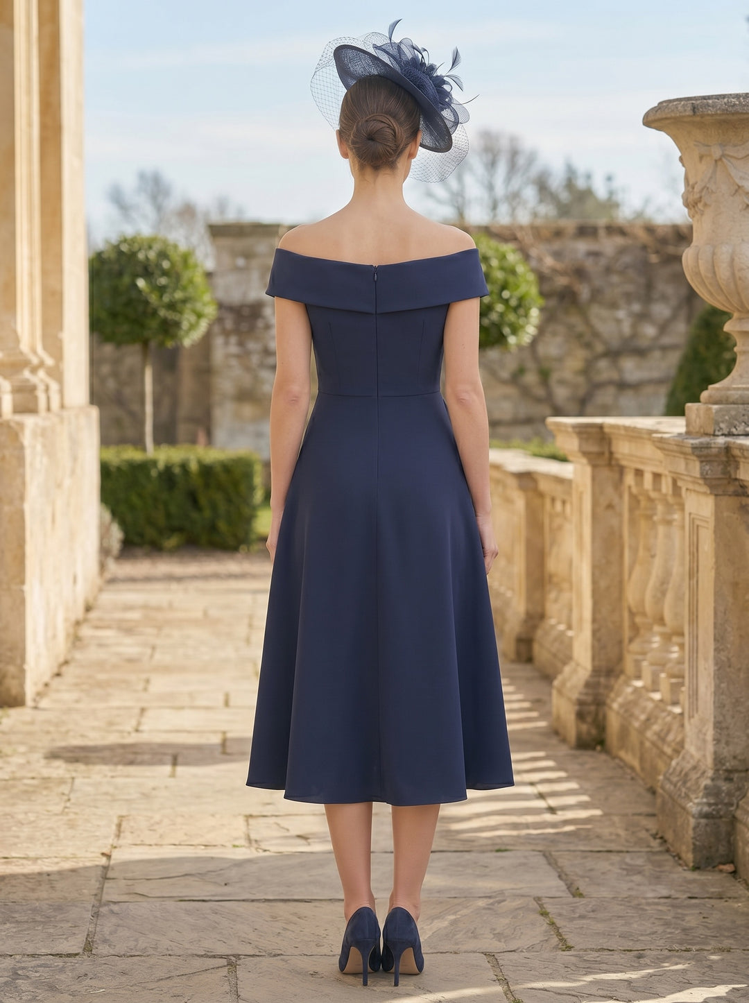 A-Line/Princess Off-the-Shoulder Mother of the Bride Dresses Sleeveless Tea-Length Ruffles
