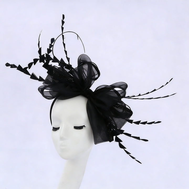Mother of the Bride Feather Fascinator Bowknot Wedding Guest