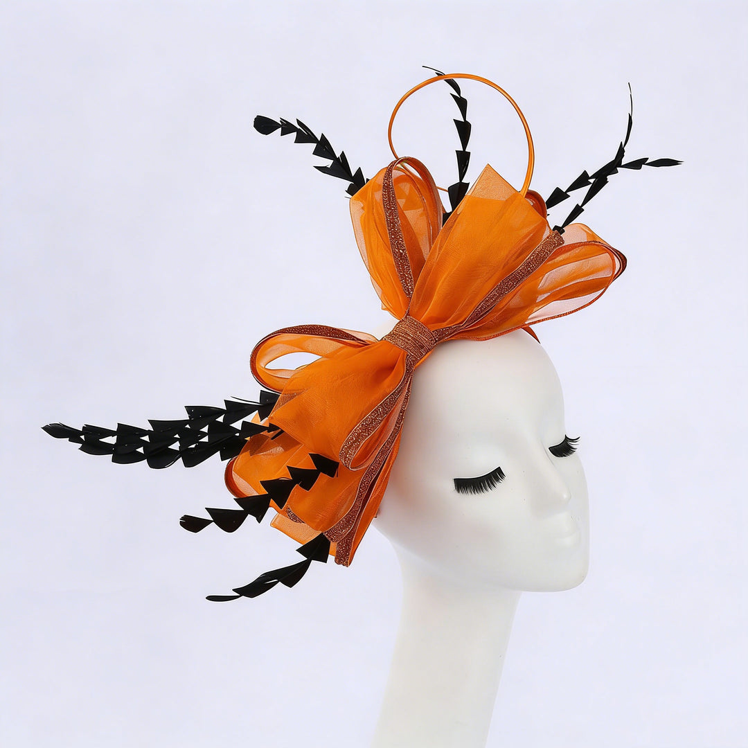 Mother of the Bride Feather Fascinator Bowknot Wedding Guest