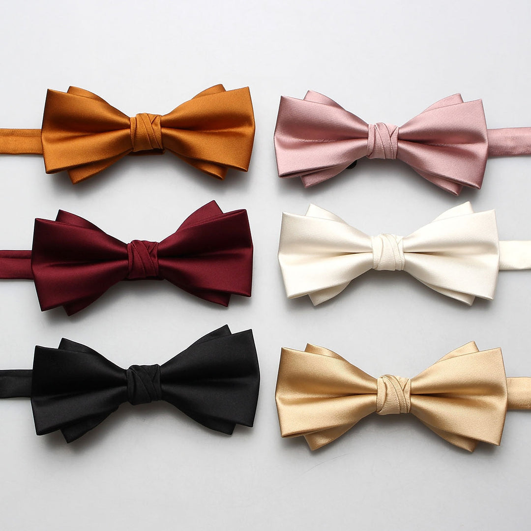 Men's Solid coloured Bow Tie Fashion Work Wedding Formal Classic Retro Bow