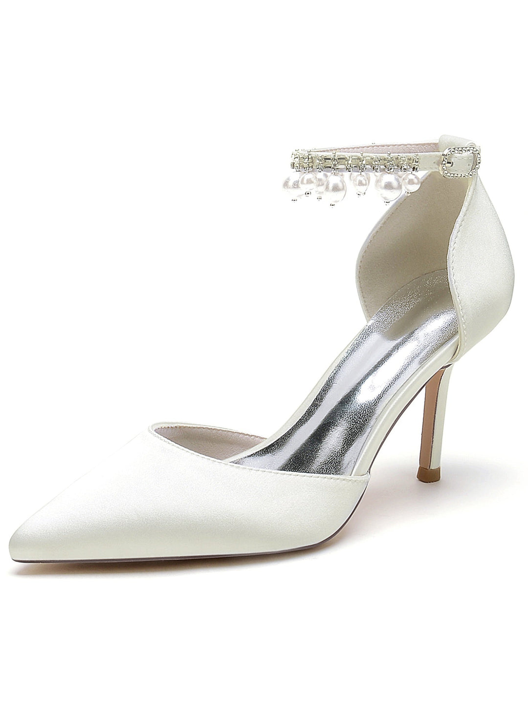 Women's Wedding Shoes Beadings High Heel Pointed Toe Bridesmaid Shoes