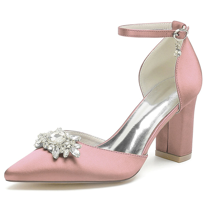Women's Wedding Shoes Rhinestone Pointed Toe High Heel Bridal Shoes