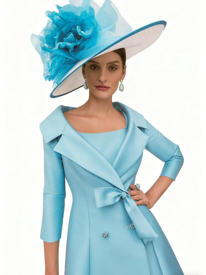 A-Line/Princess Long Sleeves Mother of the Bride Dresses with Bowknot