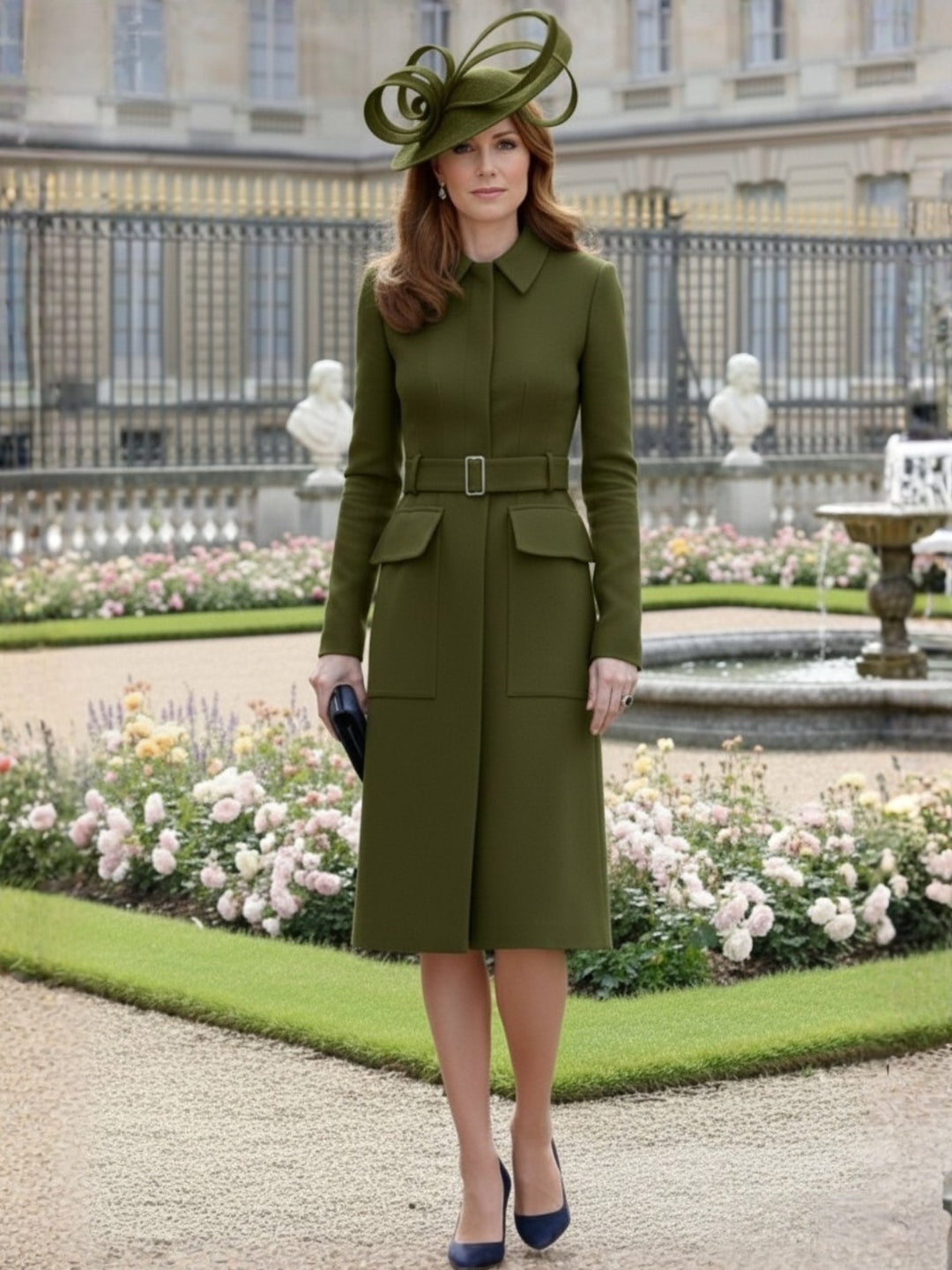 A-Line/Princess Long Sleeves Tea-Length Mother of the Bride Dresses with Belt & Pockets