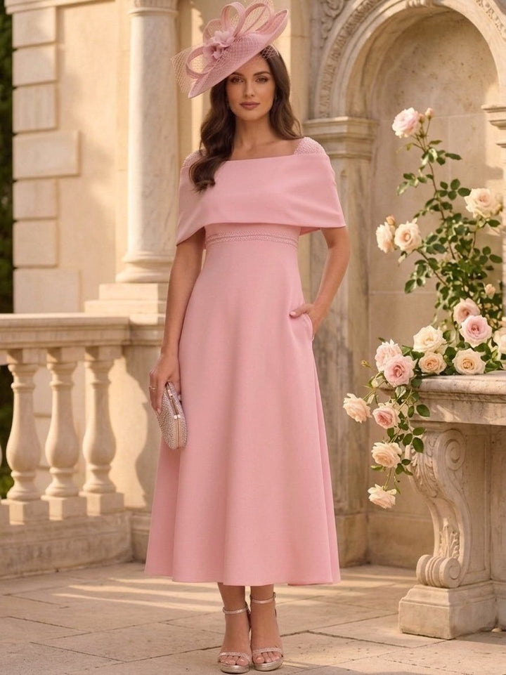 A-Line/Princess Off-the-Shoulder Stretch Satin Mother of the Bride Dresses Ankle-Length Sleeveless Sequins