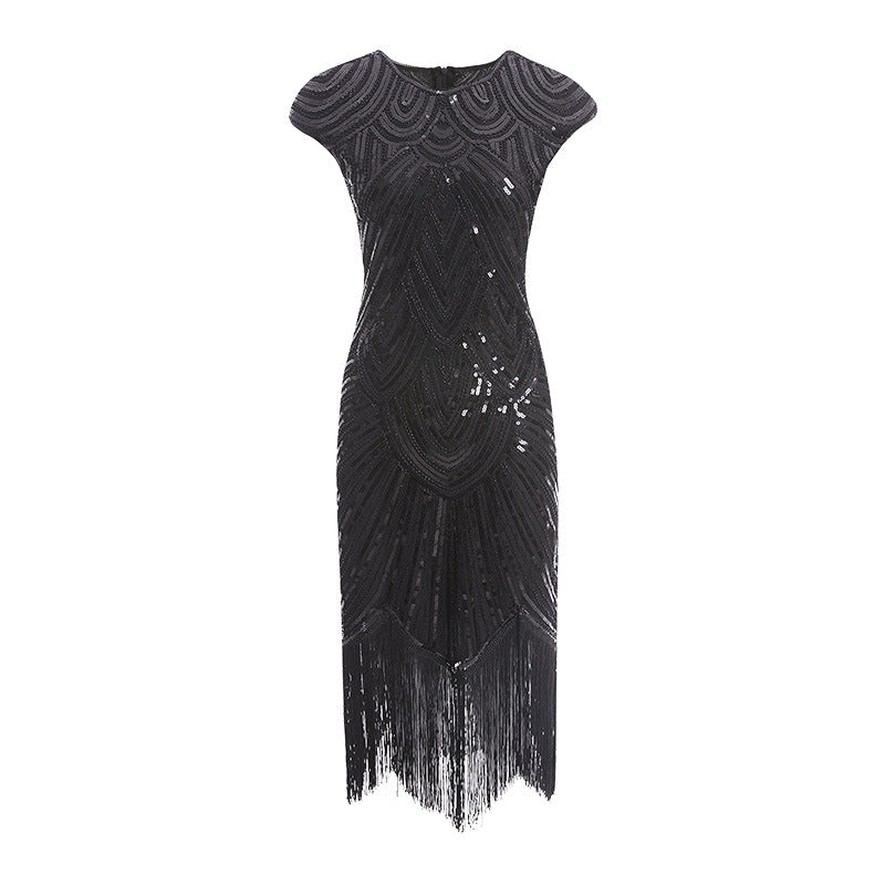 1920s The Great Gatsby Outfit Sheath/Column Scoop Sequins Vintage Dresses