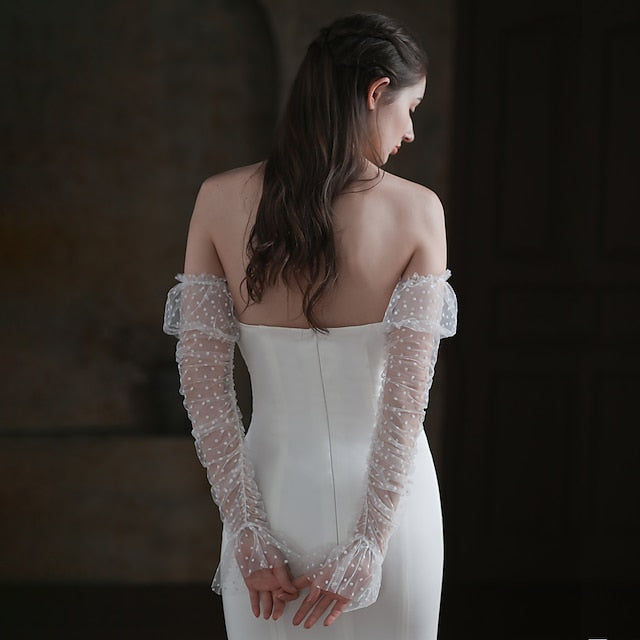 Tulle Elbow Length Glove Cute / Elegant With Wave point